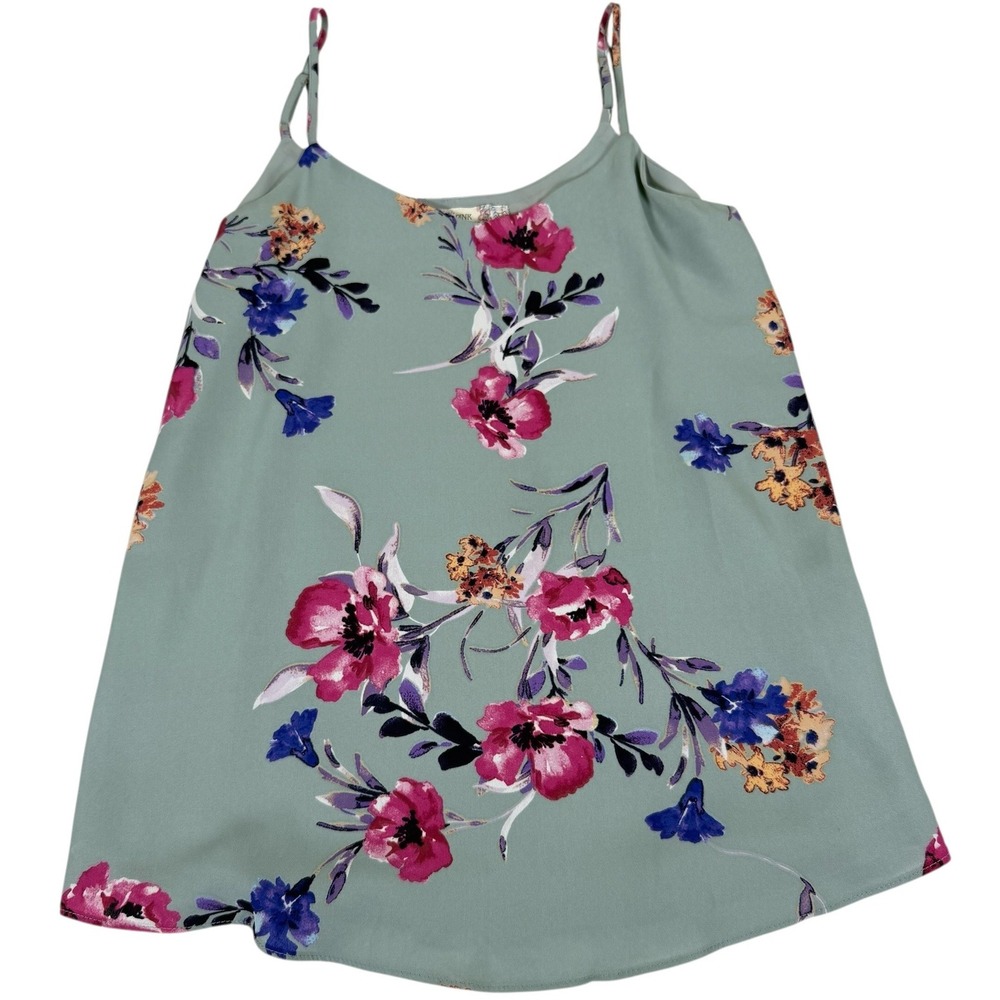 Pink Republic XS Sage Floral Tank Top Womens Sleeveless Flowy Cami Blouse